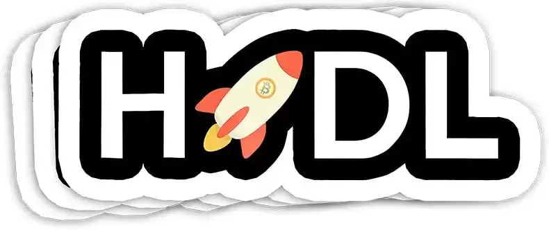 Funny HODL Bitcoin, Cryptocurrency Gift Decorations - 4x3 Vinyl Stickers, Laptop Decal, Water Bottle Sticker (Set of 3)
