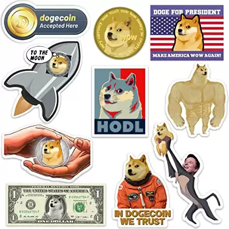 Dogecoin Sticker Decal PACK OF 10